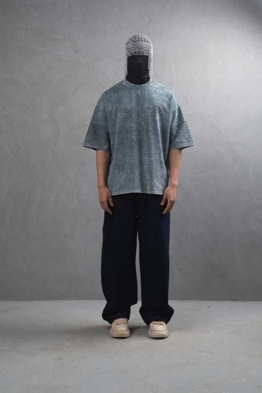 Washed Logo Tee – Ocean Blue